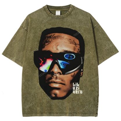 Unisex-Adult Ultra Cotton Washed T-Shirt Graphic  BIG FACE UZI 2 TEE