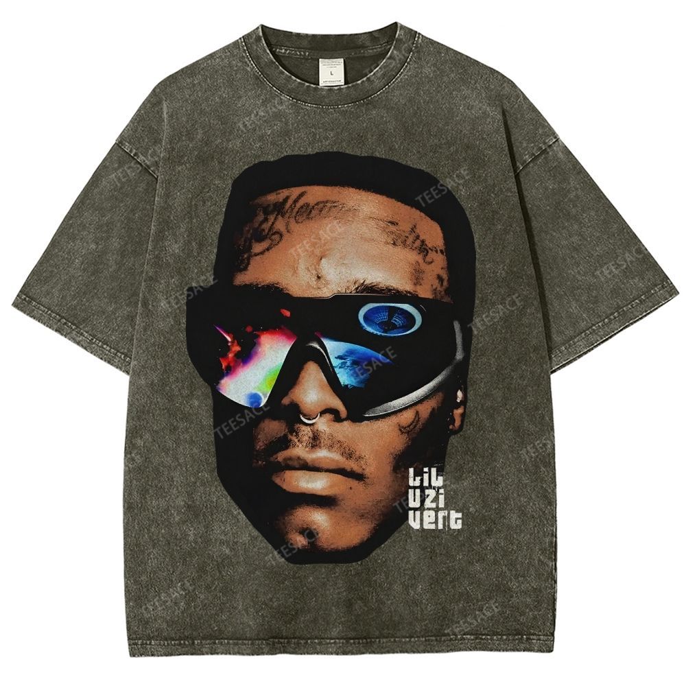Unisex-Adult Ultra Cotton Washed T-Shirt Graphic  BIG FACE UZI 2 TEE