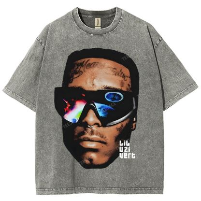 Unisex-Adult Ultra Cotton Washed T-Shirt Graphic  BIG FACE UZI 2 TEE