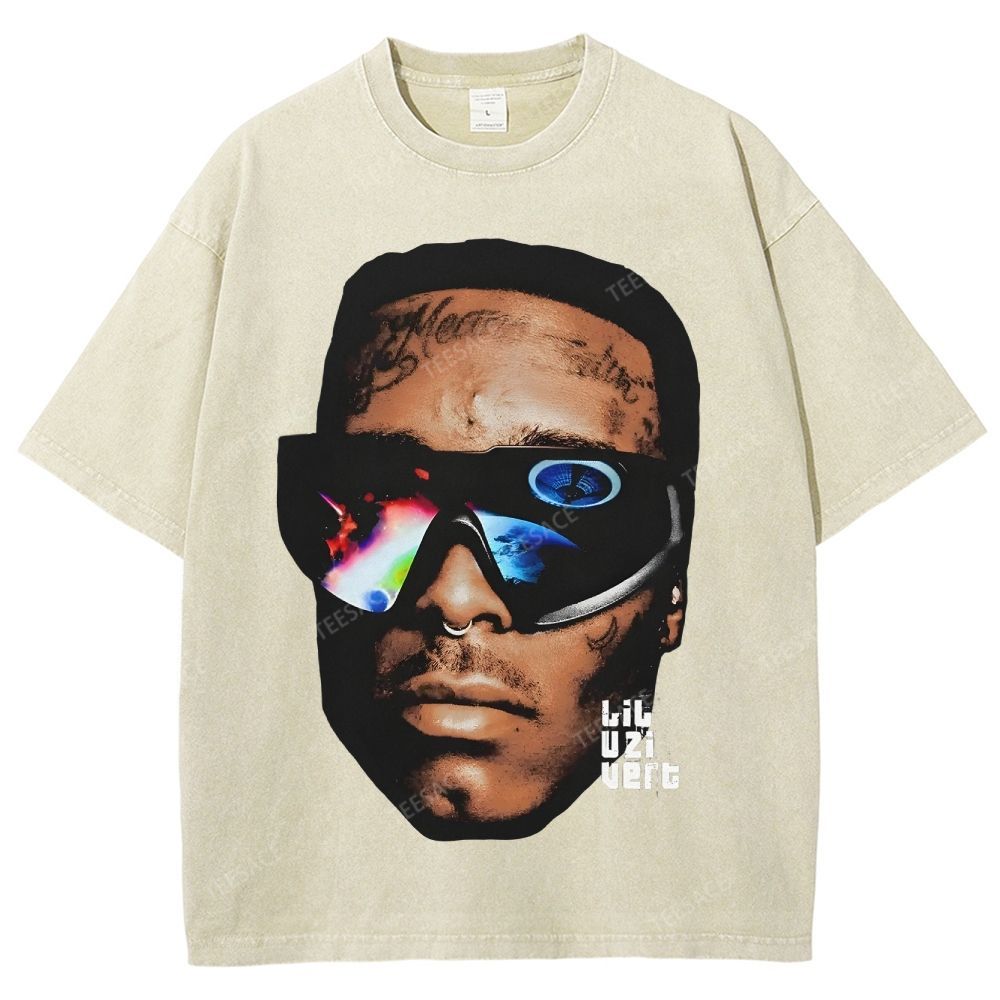 Unisex-Adult Ultra Cotton Washed T-Shirt Graphic  BIG FACE UZI 2 TEE
