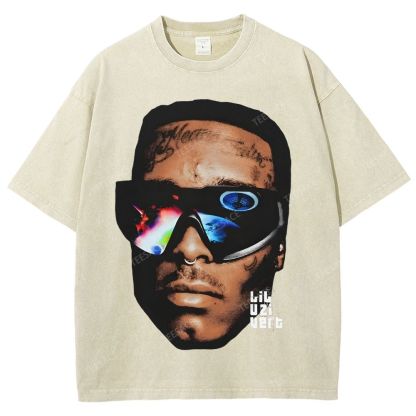 Unisex-Adult Ultra Cotton Washed T-Shirt Graphic  BIG FACE UZI 2 TEE