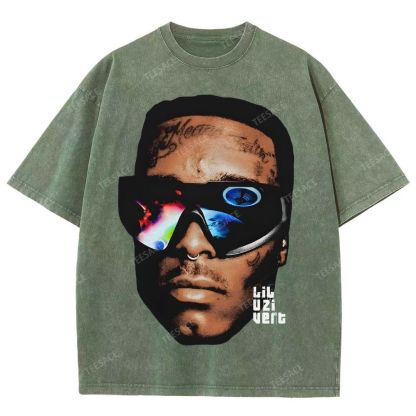 Unisex-Adult Ultra Cotton Washed T-Shirt Graphic  BIG FACE UZI 2 TEE