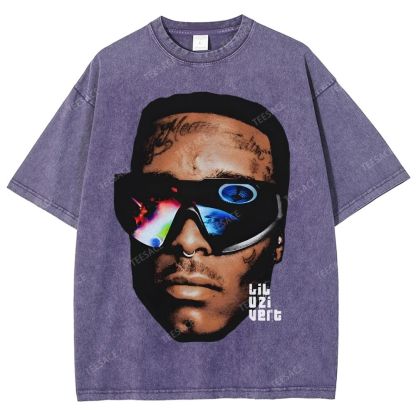 Unisex-Adult Ultra Cotton Washed T-Shirt Graphic  BIG FACE UZI 2 TEE