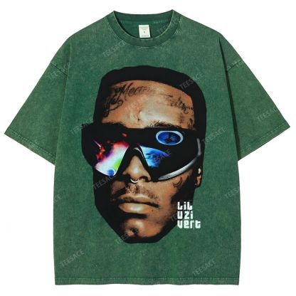 Unisex-Adult Ultra Cotton Washed T-Shirt Graphic  BIG FACE UZI 2 TEE