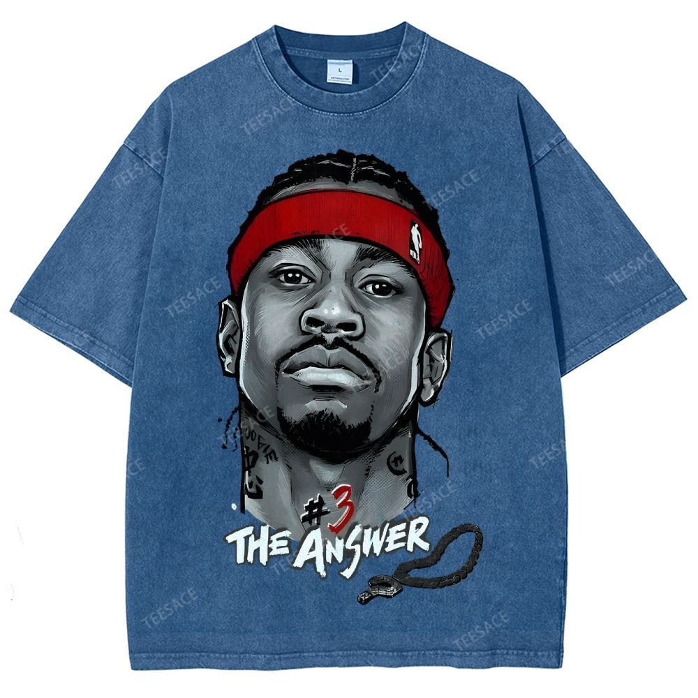 Unisex Fit Washed T-Shirt   THE ANSWER& ALLEN IVERSON& AI