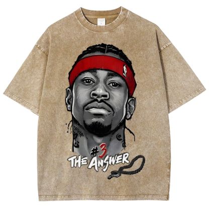 Unisex Fit Washed T-Shirt   THE ANSWER& ALLEN IVERSON& AI
