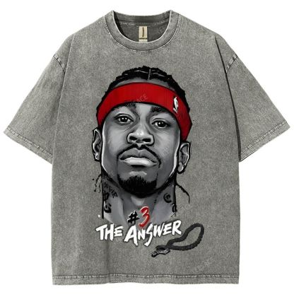 Unisex Fit Washed T-Shirt   THE ANSWER& ALLEN IVERSON& AI