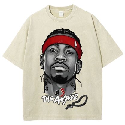 Unisex Fit Washed T-Shirt   THE ANSWER& ALLEN IVERSON& AI