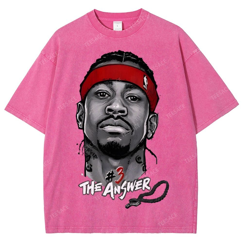 Unisex Fit Washed T-Shirt   THE ANSWER& ALLEN IVERSON& AI