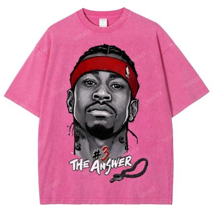 Unisex Fit Washed T-Shirt   THE ANSWER& ALLEN IVERSON& AI