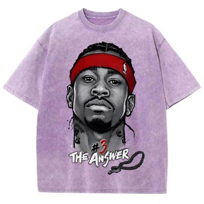 Unisex Fit Washed T-Shirt   THE ANSWER& ALLEN IVERSON& AI