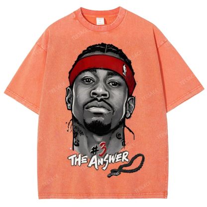 Unisex Fit Washed T-Shirt   THE ANSWER& ALLEN IVERSON& AI