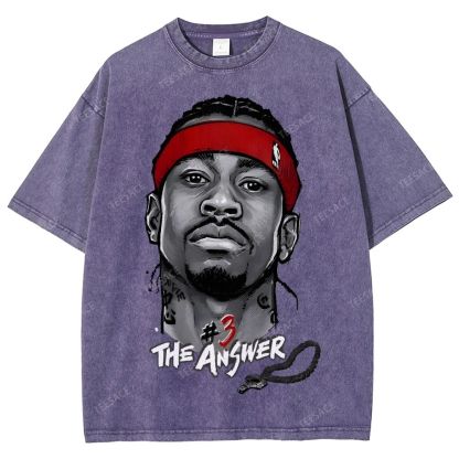 Unisex Fit Washed T-Shirt   THE ANSWER& ALLEN IVERSON& AI