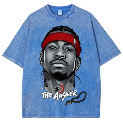 Unisex Fit Washed T-Shirt   THE ANSWER& ALLEN IVERSON& AI