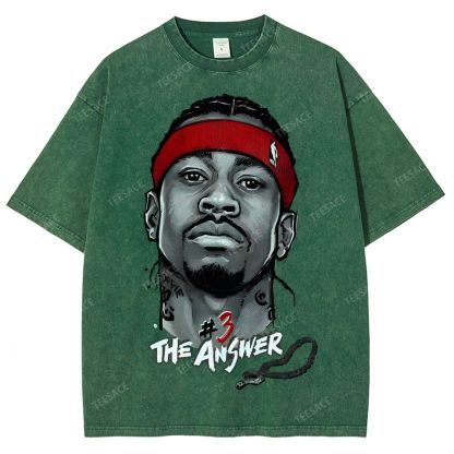Unisex Fit Washed T-Shirt   THE ANSWER& ALLEN IVERSON& AI