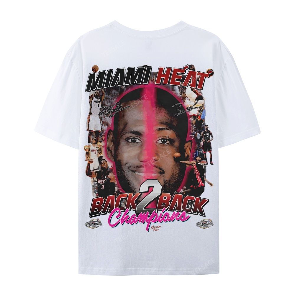 LeBron & Wade '12-13 Heat Classic Tee Casual Short Sleeve T-Shirt  