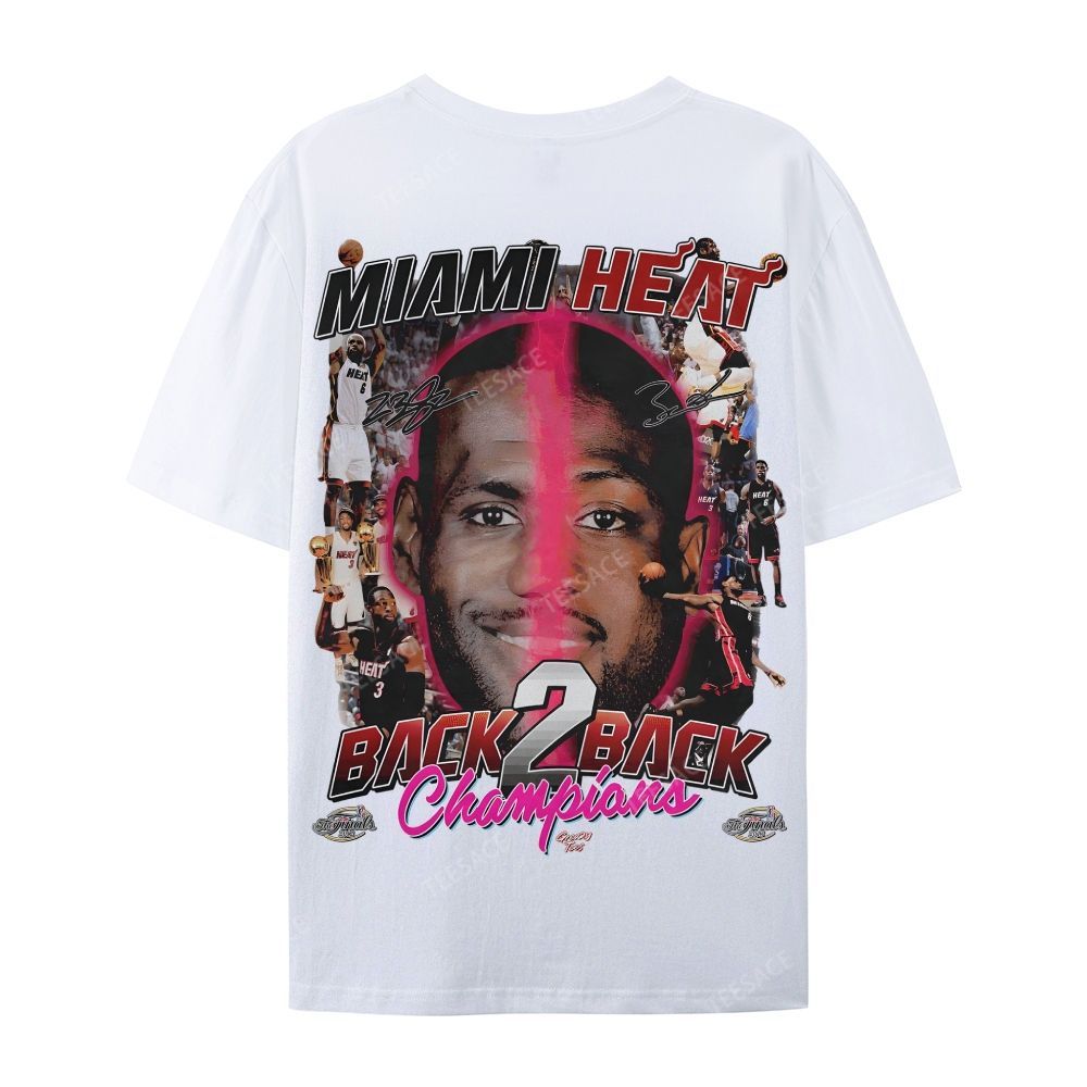 LeBron & Wade '12-13 Heat Classic Tee Casual Short Sleeve T-Shirt  