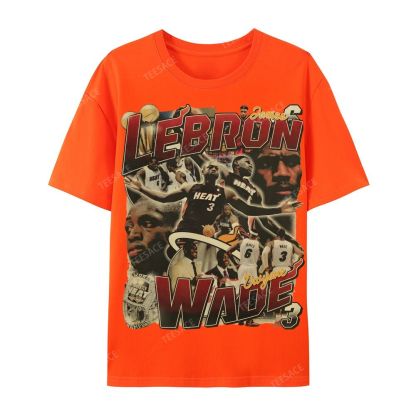 LeBron & Wade '12-13 Heat Classic Tee Casual Short Sleeve T-Shirt  