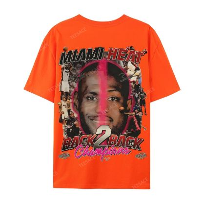 LeBron & Wade '12-13 Heat Classic Tee Casual Short Sleeve T-Shirt  