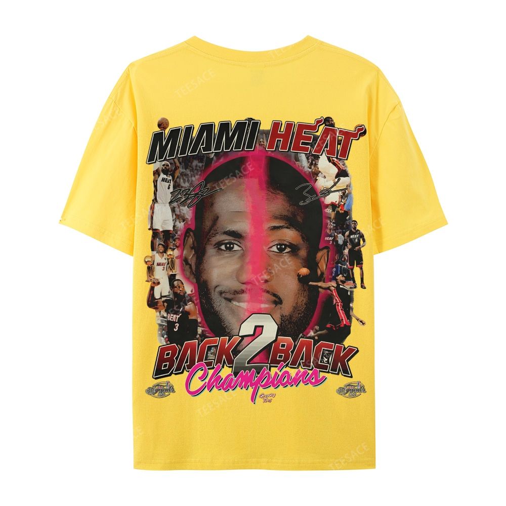 LeBron & Wade '12-13 Heat Classic Tee Casual Short Sleeve T-Shirt  