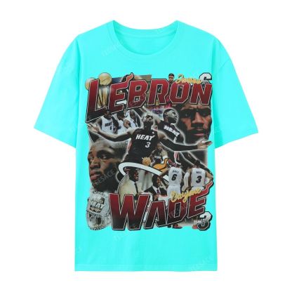 LeBron & Wade '12-13 Heat Classic Tee Casual Short Sleeve T-Shirt  