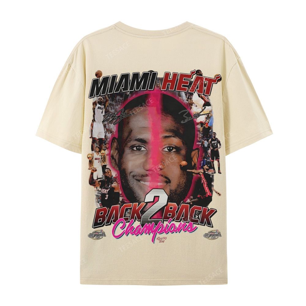 LeBron & Wade '12-13 Heat Classic Tee Casual Short Sleeve T-Shirt  