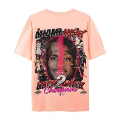 LeBron & Wade '12-13 Heat Classic Tee Casual Short Sleeve T-Shirt  