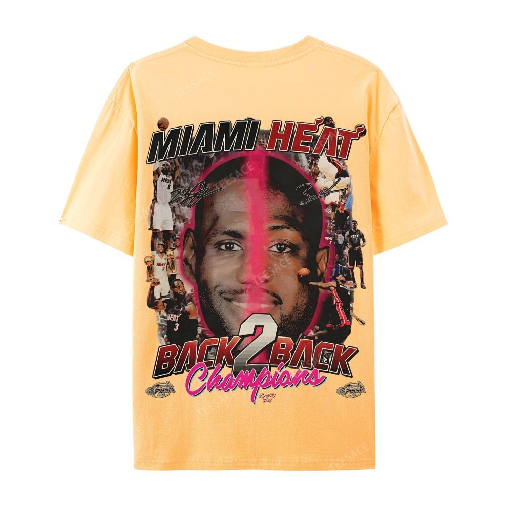 LeBron & Wade '12-13 Heat Classic Tee Casual Short Sleeve T-Shirt  