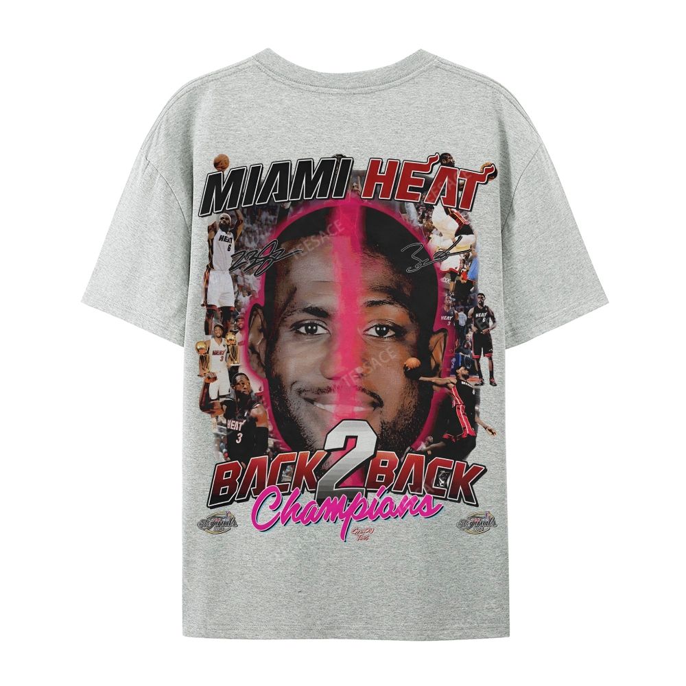 LeBron & Wade '12-13 Heat Classic Tee Casual Short Sleeve T-Shirt  