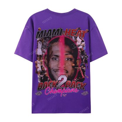 LeBron & Wade '12-13 Heat Classic Tee Casual Short Sleeve T-Shirt  