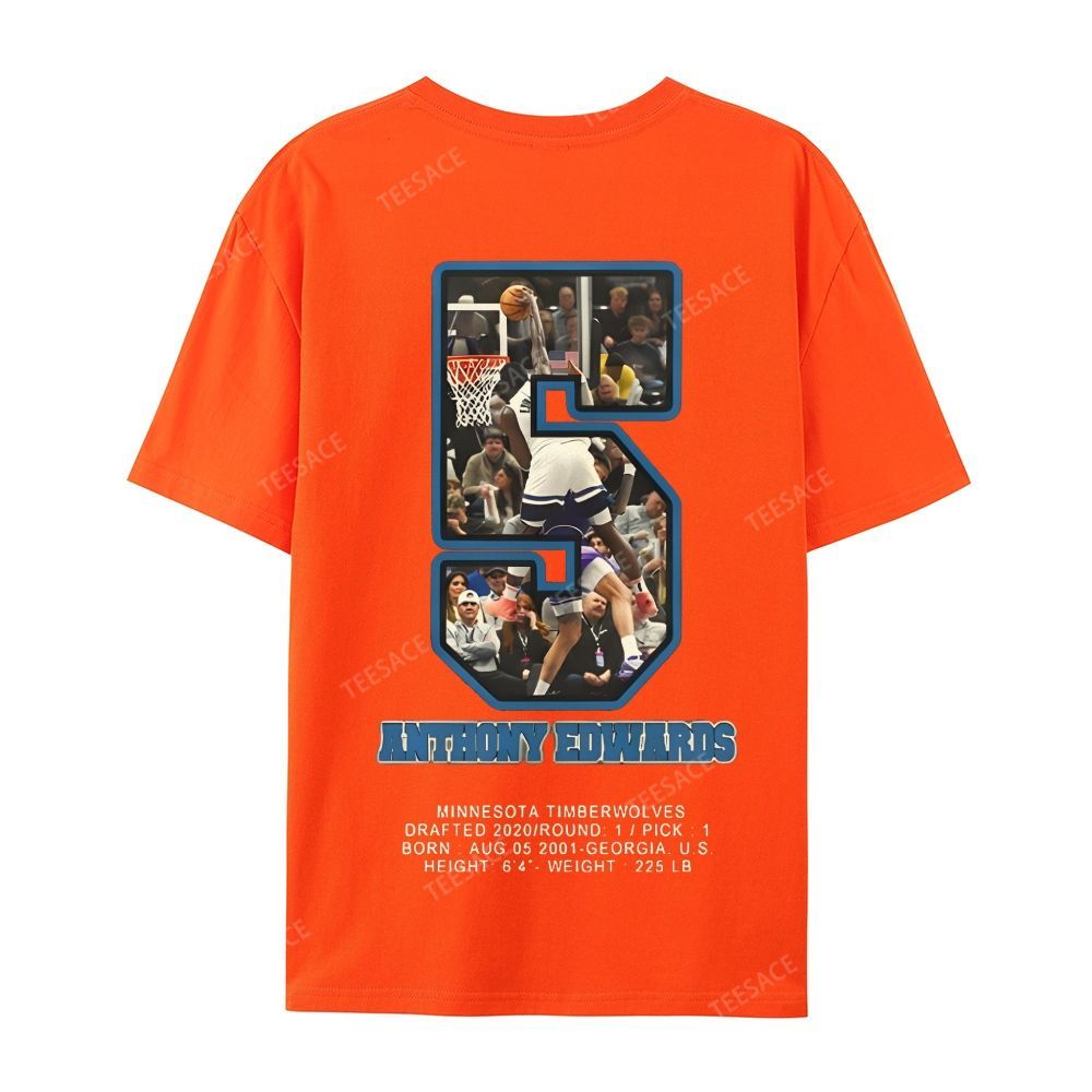 ANTHONY EDWARDS Casual Short Sleeve T-Shirt 