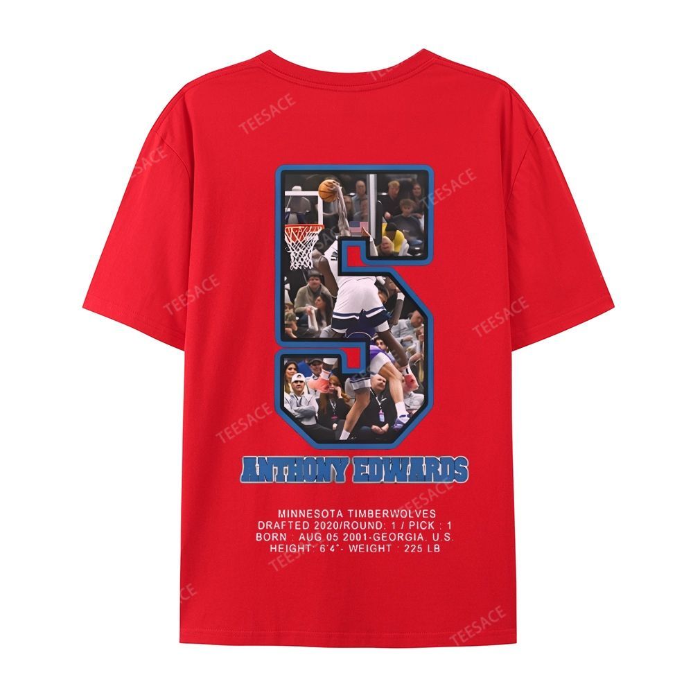 ANTHONY EDWARDS Casual Short Sleeve T-Shirt 