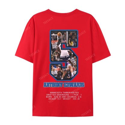 ANTHONY EDWARDS Casual Short Sleeve T-Shirt 