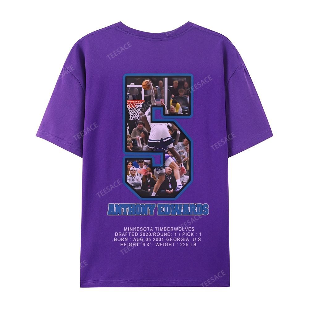ANTHONY EDWARDS Casual Short Sleeve T-Shirt 