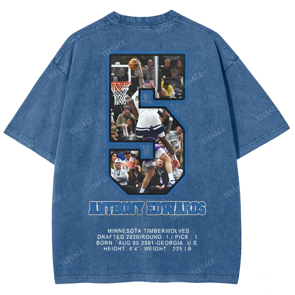 ANTHONY EDWARDS Unisex Fit Washed T-Shirt  