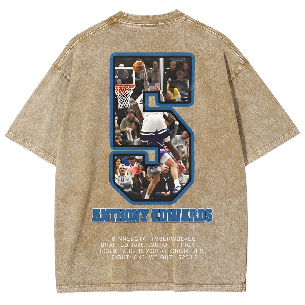 ANTHONY EDWARDS Unisex Fit Washed T-Shirt  