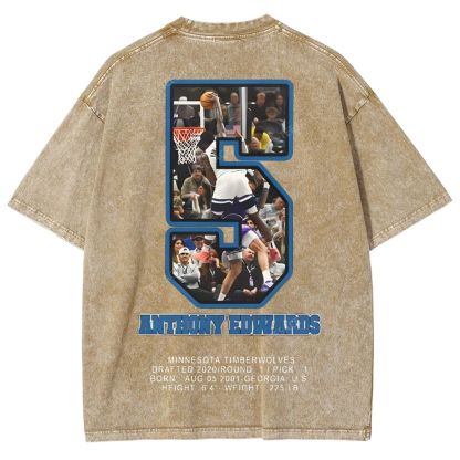 ANTHONY EDWARDS Unisex Fit Washed T-Shirt  