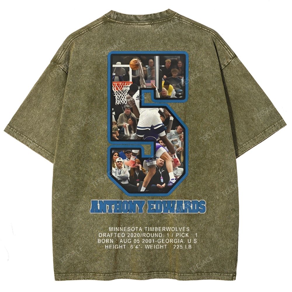 ANTHONY EDWARDS Unisex Fit Washed T-Shirt  
