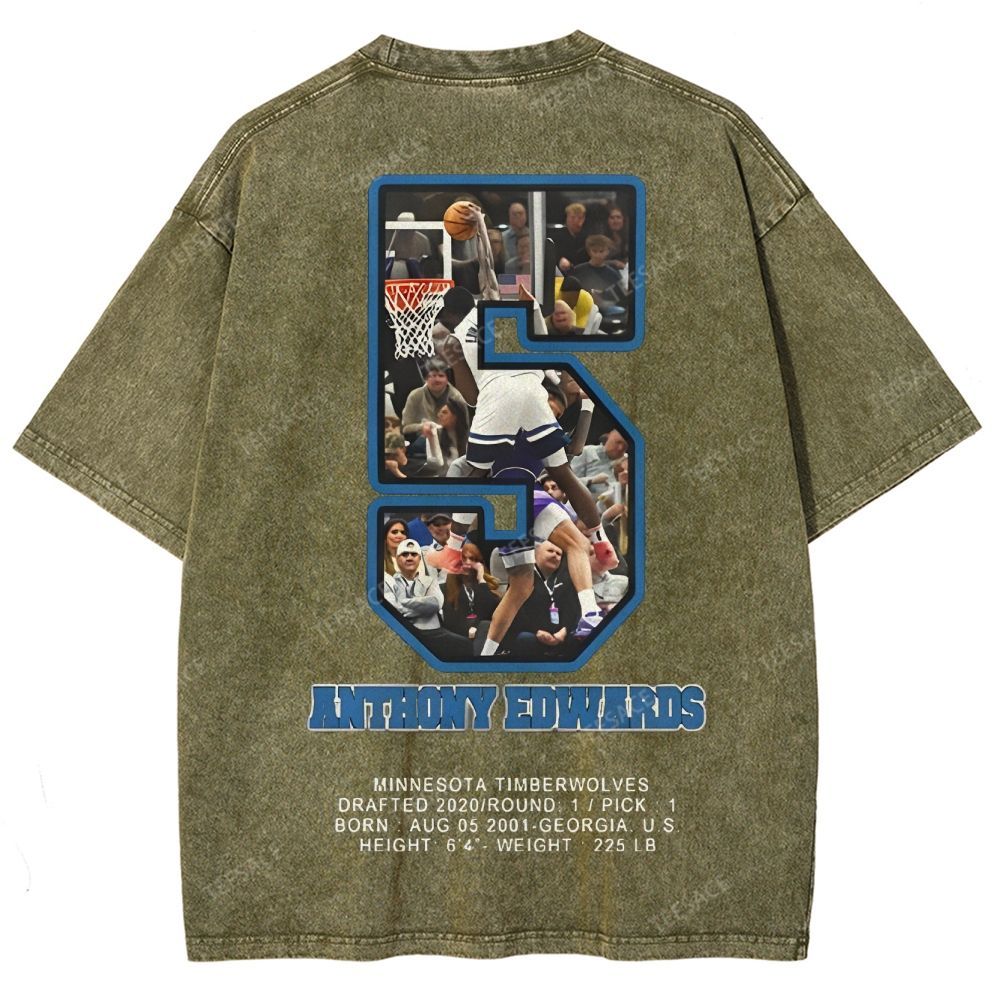 ANTHONY EDWARDS Unisex Fit Washed T-Shirt  