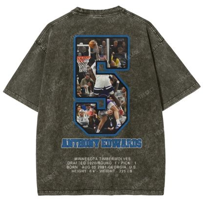 ANTHONY EDWARDS Unisex Fit Washed T-Shirt  