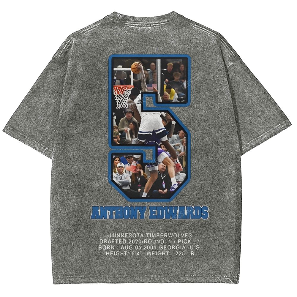 ANTHONY EDWARDS Unisex Fit Washed T-Shirt  