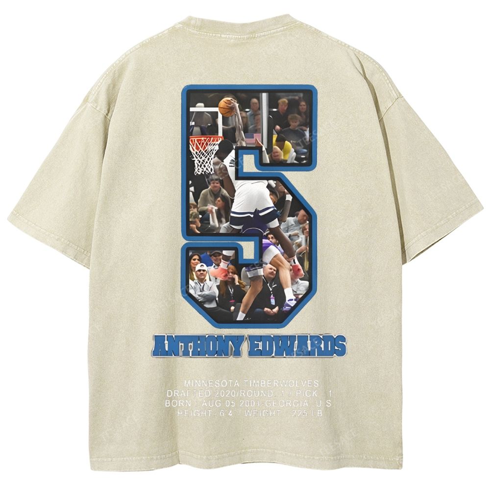 ANTHONY EDWARDS Unisex Fit Washed T-Shirt  