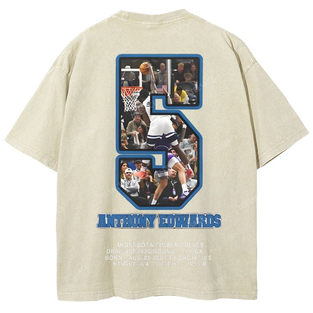 ANTHONY EDWARDS Unisex Fit Washed T-Shirt  