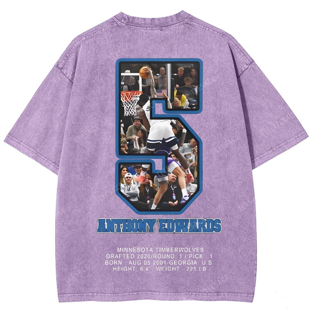ANTHONY EDWARDS Unisex Fit Washed T-Shirt  