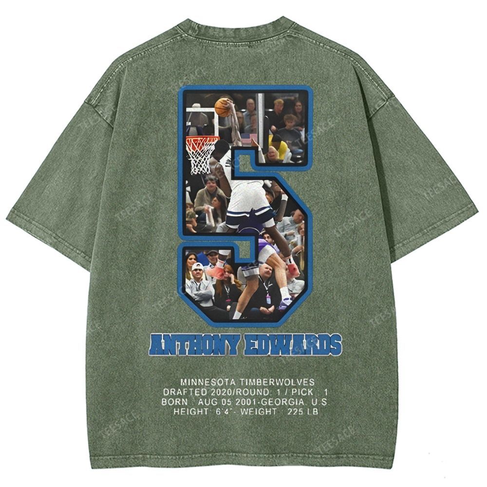 ANTHONY EDWARDS Unisex Fit Washed T-Shirt  