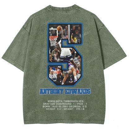 ANTHONY EDWARDS Unisex Fit Washed T-Shirt  