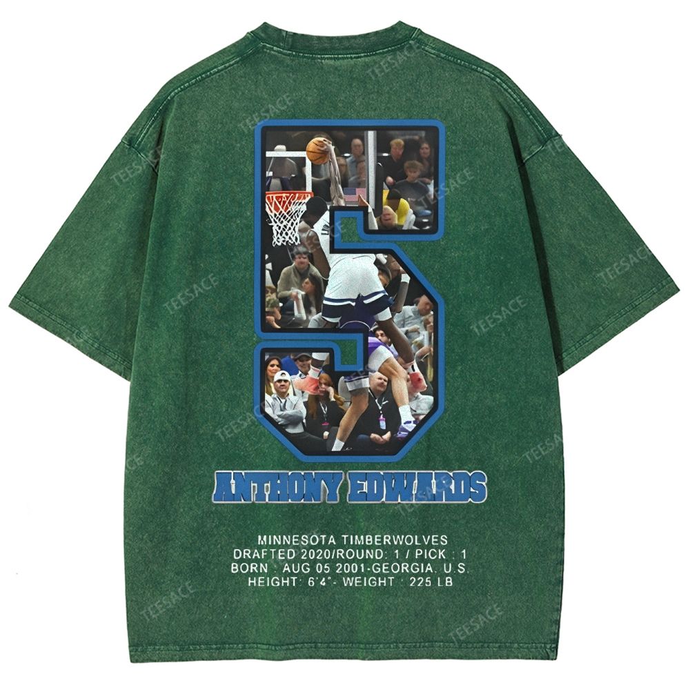ANTHONY EDWARDS Unisex Fit Washed T-Shirt  