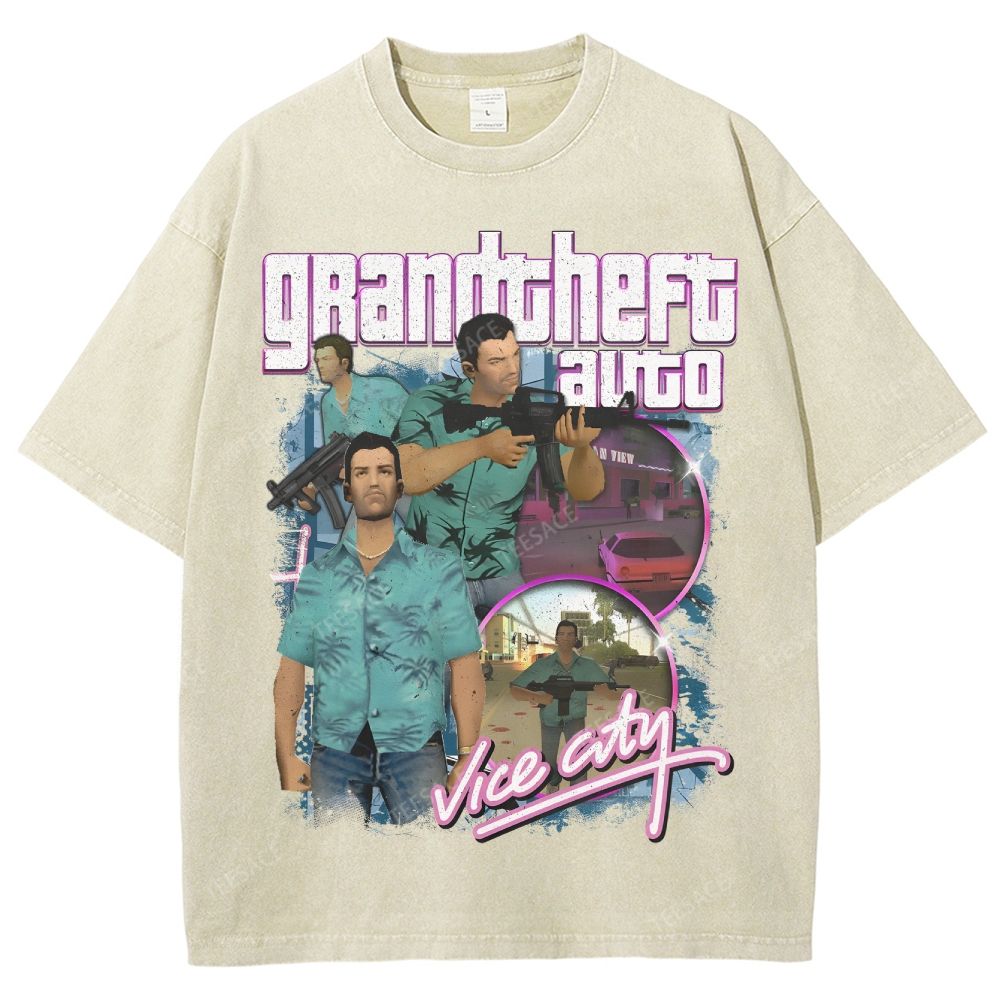 GRAND THEFT AUTO: VICE CITY Tee Unisex Fit Washed T-Shirt 