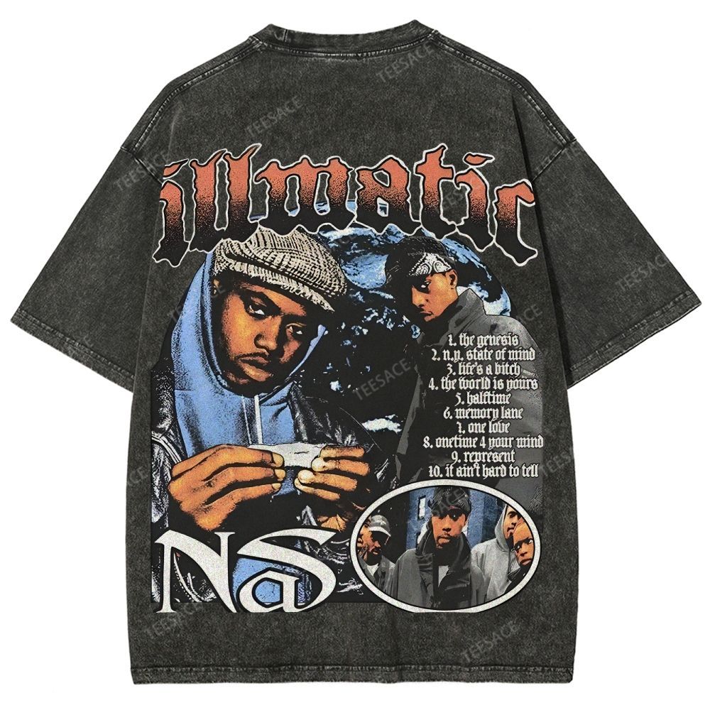 Unisex-Adult Ultra Cotton Washed T-Shirt Graphic  NAS TEE