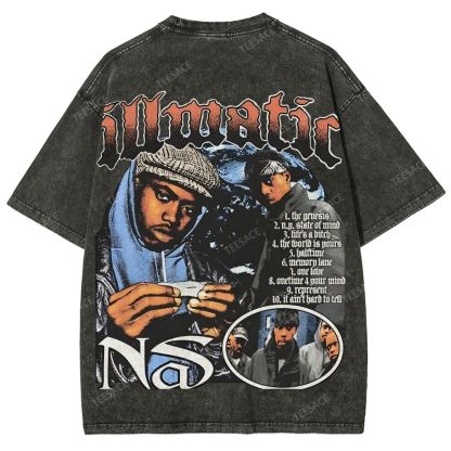 Unisex-Adult Ultra Cotton Washed T-Shirt Graphic  NAS TEE